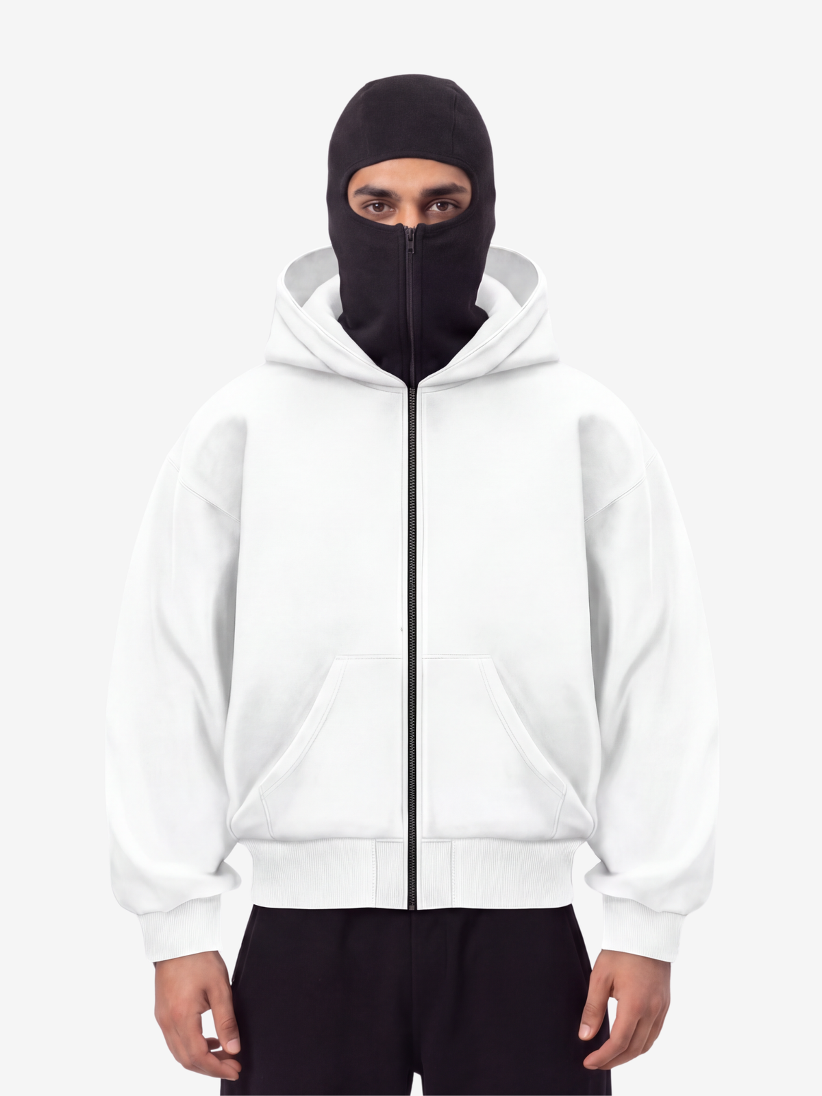 BALACLAVA HOODIE UNISEX BIAŁY
