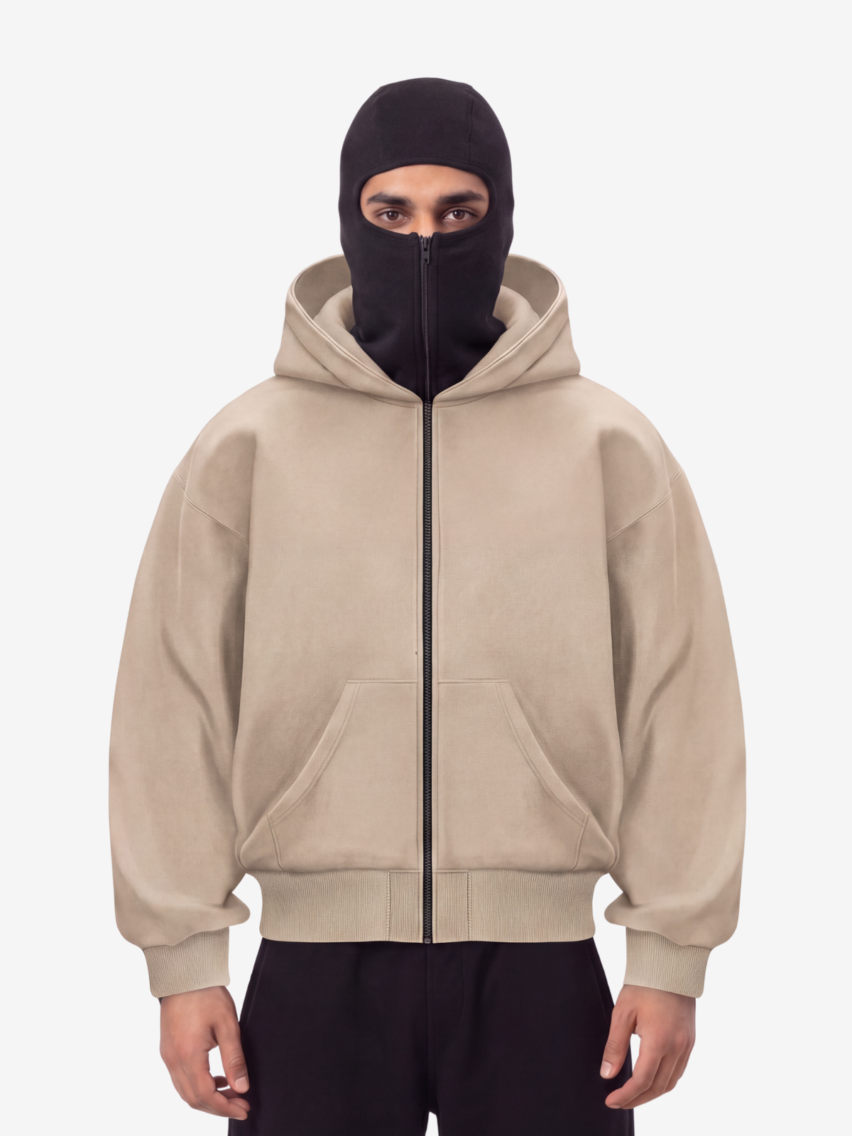 BALACLAVA HOODIE UNISEX BEŻOWY