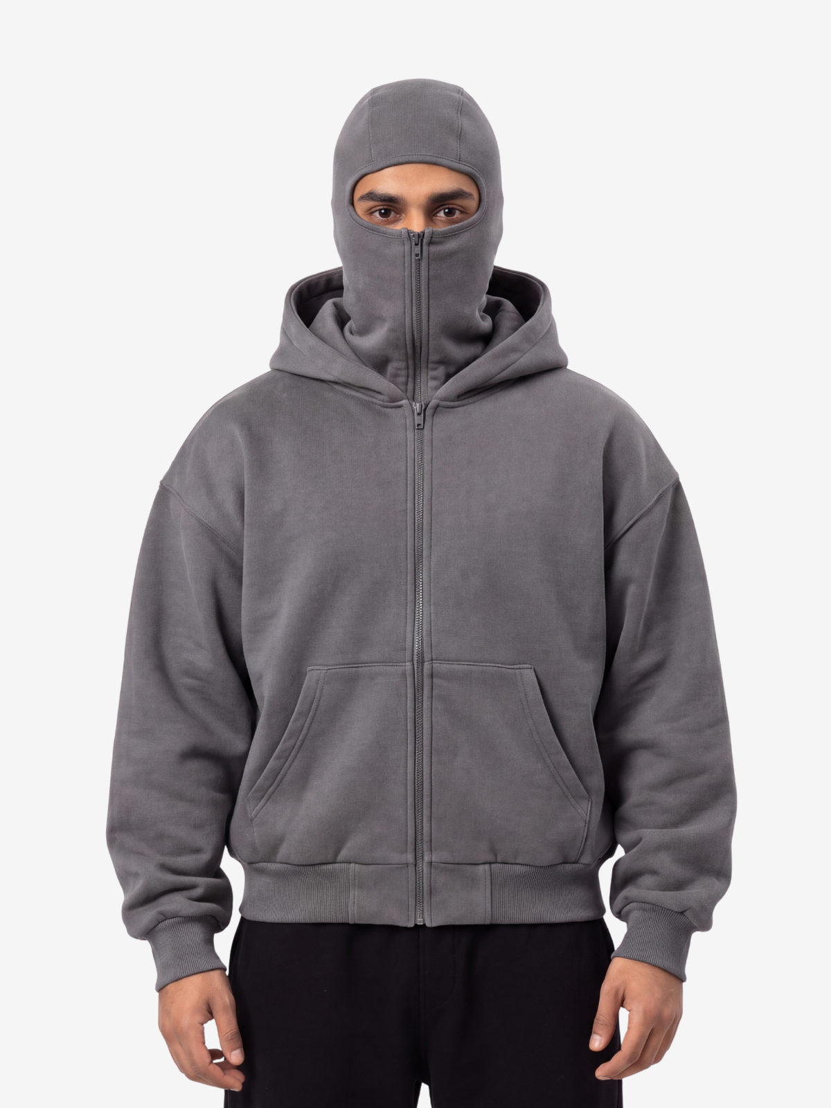 BALACLAVA HOODIE UNISEX SZARY